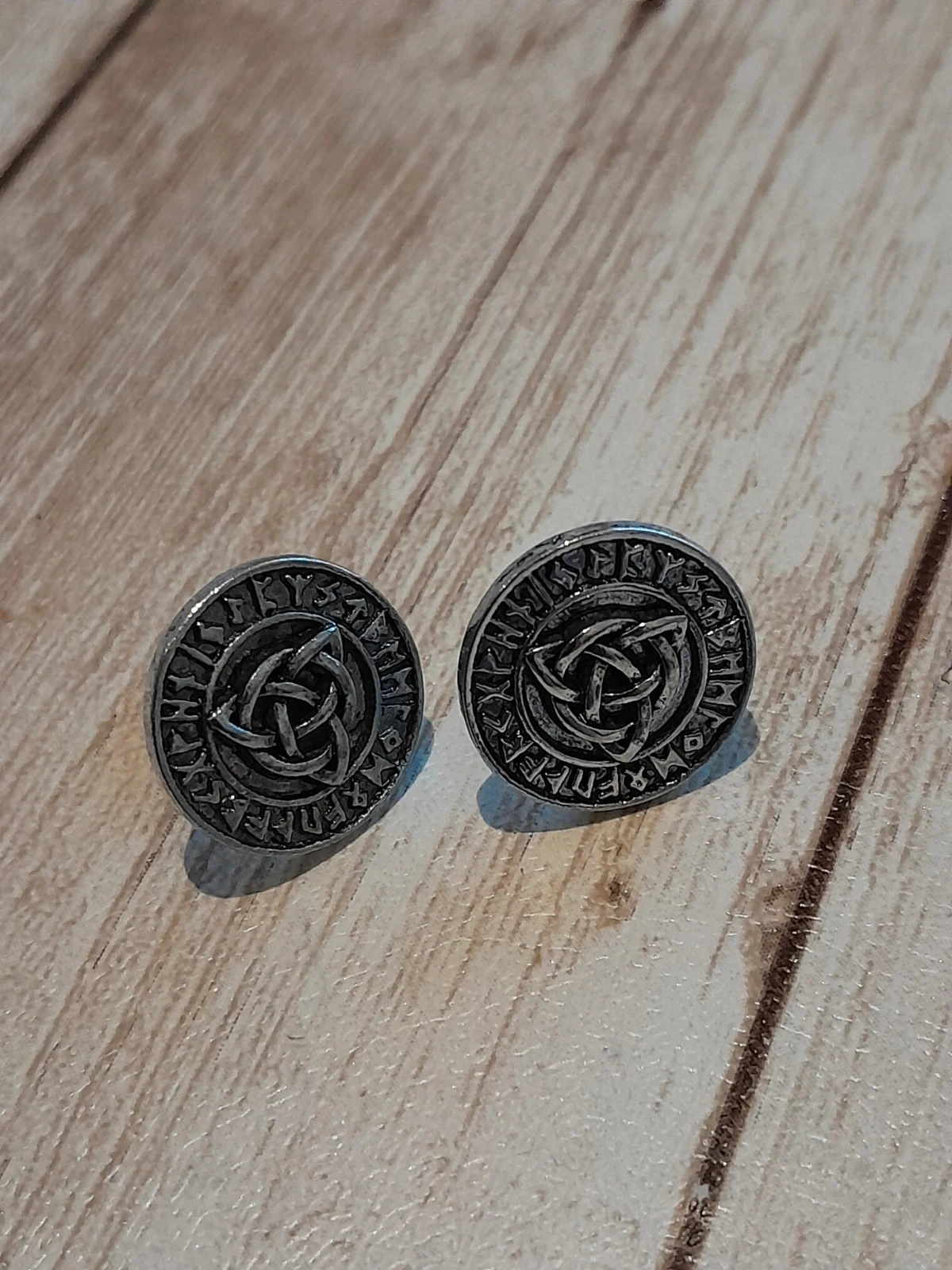 Oorbel voor heren, Viking-stijl, verouderd zilver – photo 3